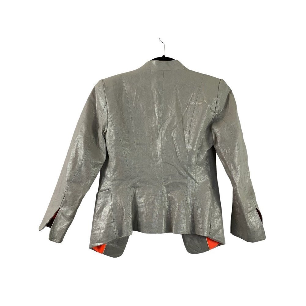 H&M Women's Metallic Light Grey Blazer - Picture 2 of 5
